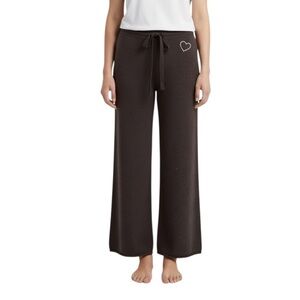Lingua Franca Cashmere Wide Leg Pants In Chestnut